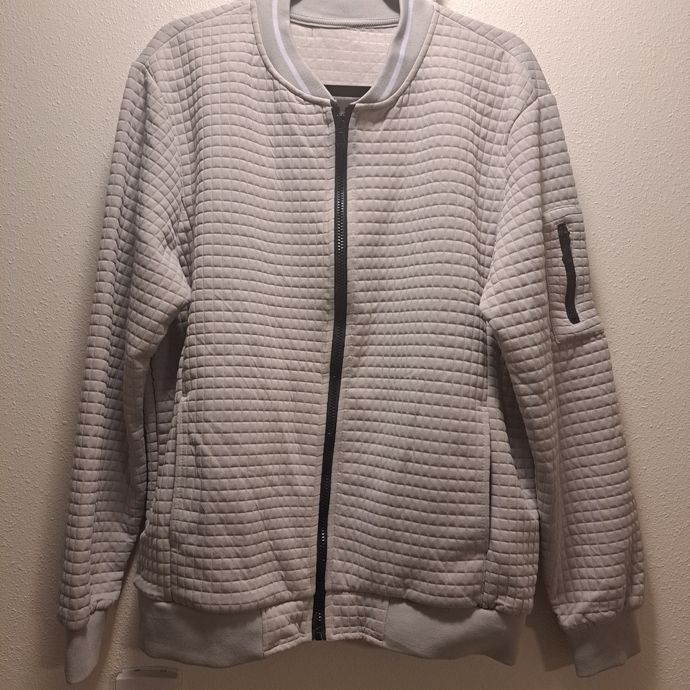 Gray Quilted‎ Bomber Jacket